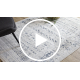 DISTIN 0833A marineblauw / blauw / wit modern tapijt - Boho, vintage, franjes