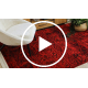ORIENT 4722 tapijt bordeauxrood / zwart oosters, met franjes