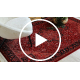 ORIENT Y307 tapijt bordeauxrood / zwart Frame, klassiek, ornament, met franjes