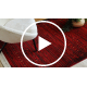 ORIENT 5820 tapijt bordeauxrood / zwart oosters, strepen met franjes